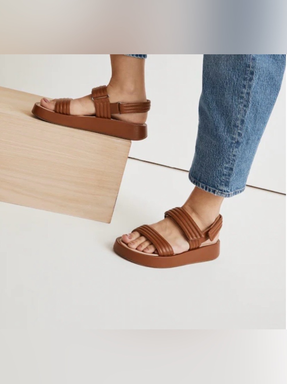 Madewell The Emmalee Sandal Brown Strap Leather Slingback Size 8
